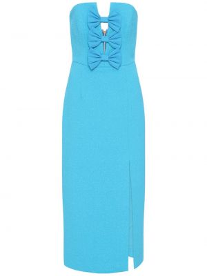 Midi šaty s mašlí na zip Rebecca Vallance - modrá