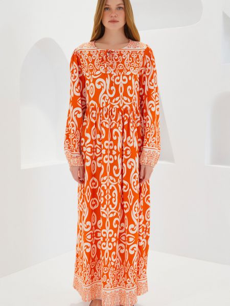 Μάξι φόρεμα από βισκόζη Bigdart πορτοκαλί