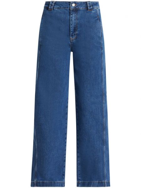 Kõrge vöökohaga sirged teksapüksid Lacoste sinine
