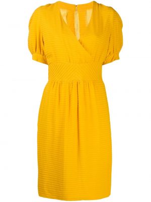 Vestido con escote v plisado A.n.g.e.l.o. Vintage Cult amarillo