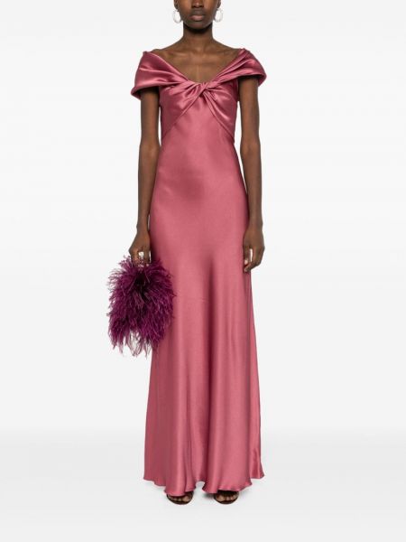 Saténové večerní šaty Alberta Ferretti růžové