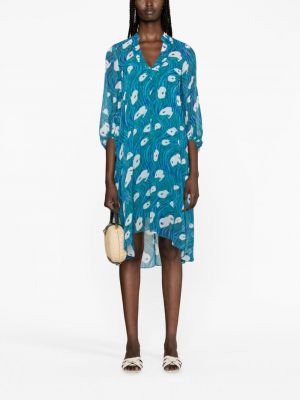 Mustriline sifonki kleit Dvf Diane Von Furstenberg sinine