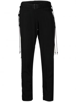 Spodnie wełniane skinny fit Yohji Yamamoto czarne