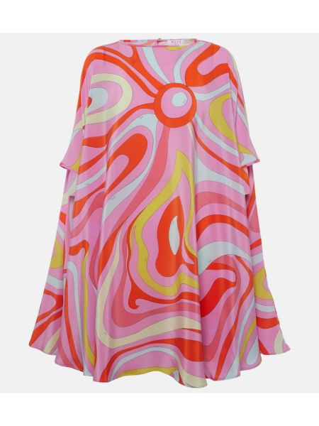 Trykt silke kaftan Pucci rosa