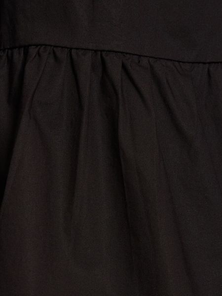 Peplum bavlnená košeľa Ganni čierna
