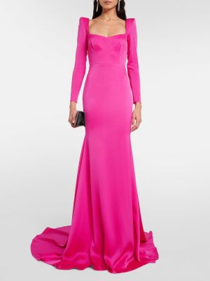 Атласное платье Alex Perry розовое