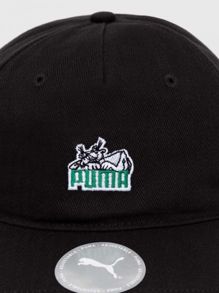 Βαμβακερό καπέλο σε φαρδιά γραμμή Puma μαύρο
