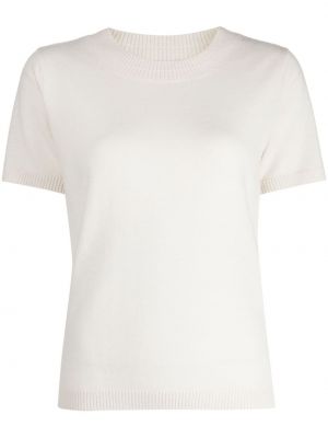 T-shirt di cachemire con scollo tondo Paule Ka bianco