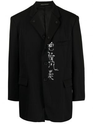 Blazer mit print Yohji Yamamoto schwarz