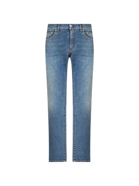 Niebieskie proste jeansy Etro