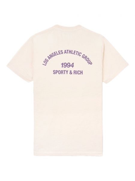 T-shirt avec imprimé slogan en coton à imprimé Sporty & Rich