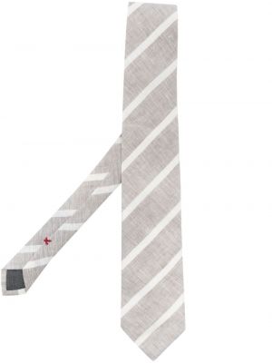 Ленена вратовръзка на райета Brunello Cucinelli