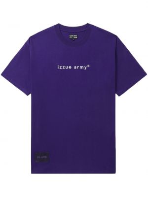 Βαμβακερή μπλούζα με σχέδιο Izzue μωβ