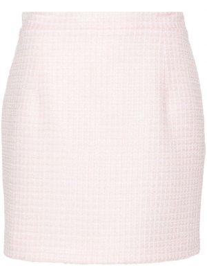 Mini spódniczka z cekinami tweedowa Alessandra Rich różowa