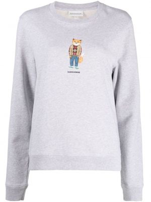 Sweatshirt aus baumwoll mit print Maison Kitsuné grau