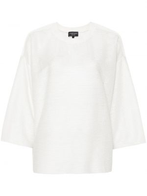Caurspīdīgs t-krekls Emporio Armani balts