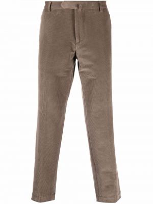 Pantalones de pana slim fit Dell'oglio marrón