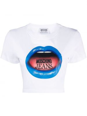 Tričko s potlačou Moschino Jeans biela