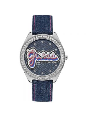 Zegarek z kryształkami Guess niebieski