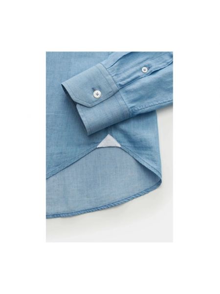 Koszula jeansowa Fedeli niebieska