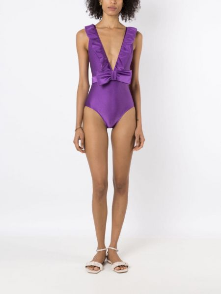 Badeanzug mit schleife mit v-ausschnitt Adriana Degreas lila