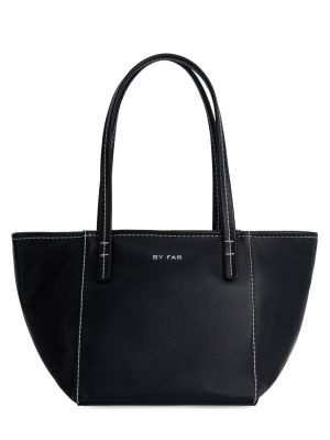 Kožená nákupná taška By Far čierna