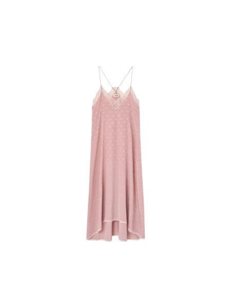 Sukienka mini koronkowa Zadig & Voltaire różowa