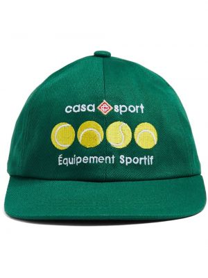 Памучна шапка с козирки бродирана Casablanca зелено