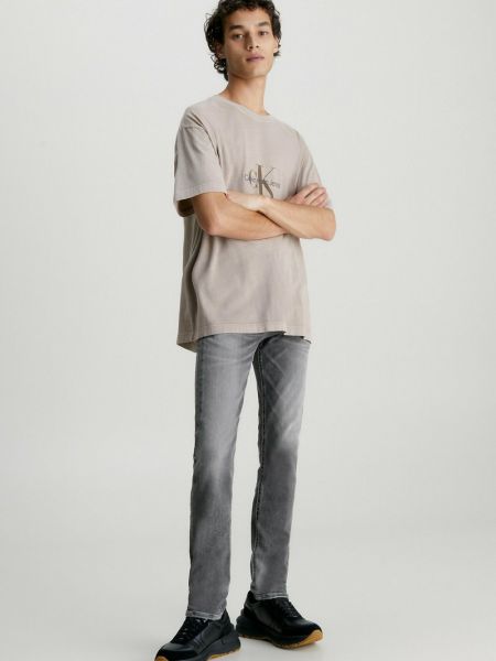 Proste jeansy Calvin Klein Jeans szare