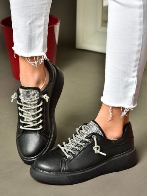 Pantofi cu șireturi din dantelă Fox Shoes negru