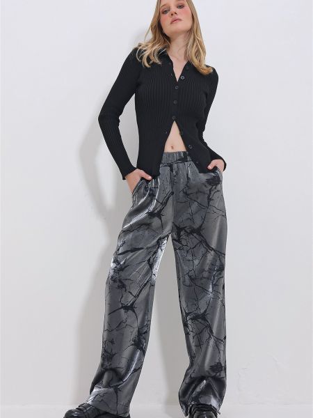 Pantaloni Trend Alaçatı Stili negru
