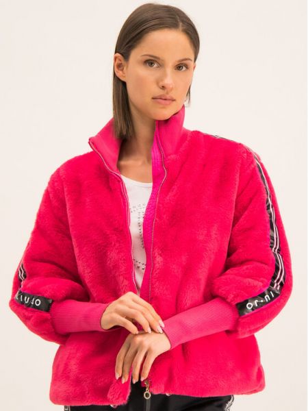 Sportska kožna jakna s krznom Liu Jo Sport ružičasta
