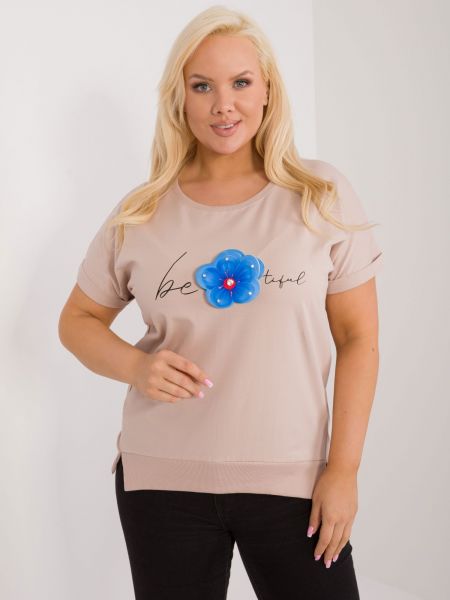 Bluză cu model floral Fashionhunters bej