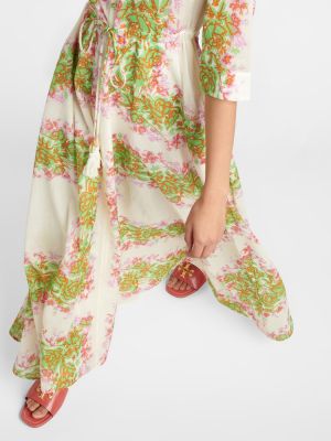 Květinové bavlněné dlouhé šaty Tory Burch