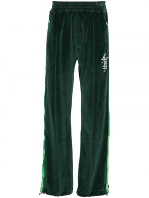 Zamatové teplákové nohavice Amiri zelená