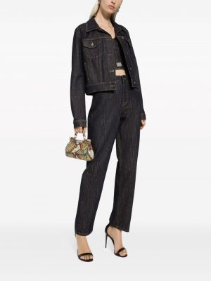 Jean droit taille haute Dolce & Gabbana noir