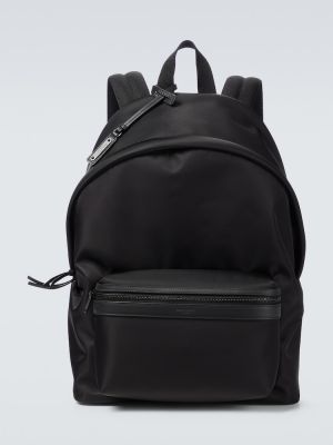 Černý kožený batoh z nylonu Saint Laurent