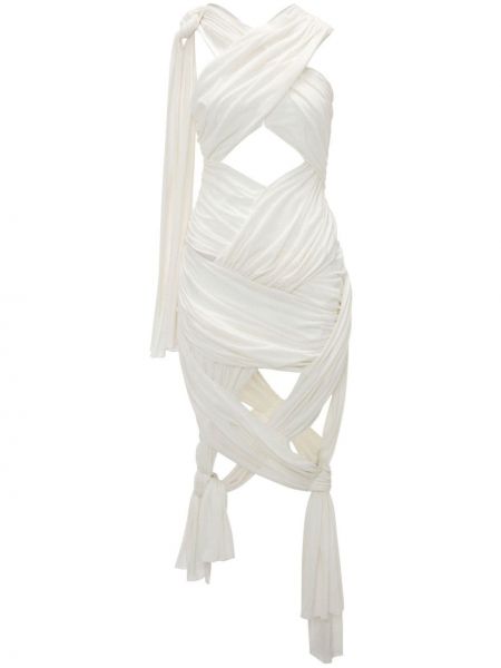 Midi haljina s draperijom Jw Anderson bijela