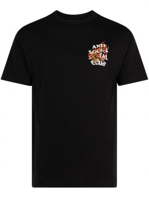 Majica s potiskom s tigrastim vzorcem Anti Social Social Club črna