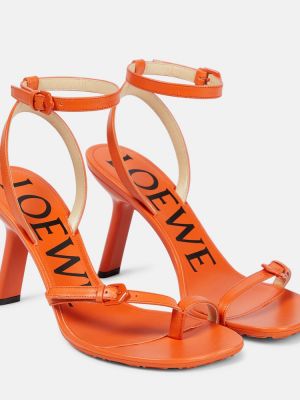 Sandały skórzane Loewe pomarańczowe