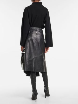Asymetrická kožená sukňa Proenza Schouler čierna