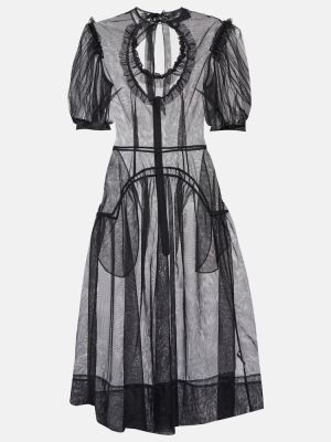 Μίντι φόρεμα από τούλι Simone Rocha μαύρο