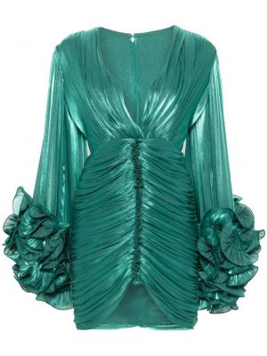 Krepové mini šaty Costarellos zelená