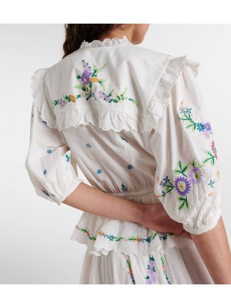 Памучна блуза бродирана Alemais бяло