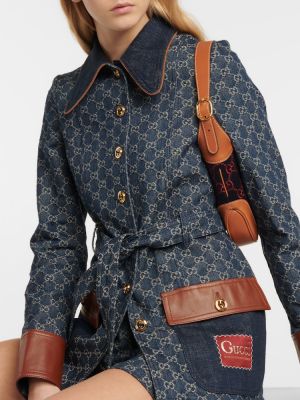 Žakárová džínsová bunda Gucci modrá