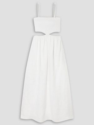 Льняной платье миди Faithfull The Brand белый