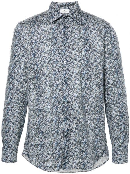 Hemd aus baumwoll mit print Etro blau