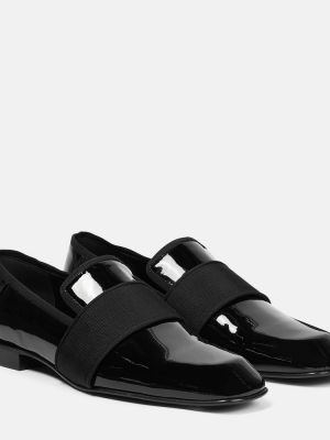 Lakované kožené loafersy Victoria Beckham čierna