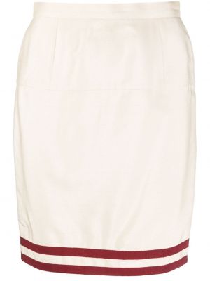 Hedvábné pouzdrová sukně Chanel Pre-owned červené