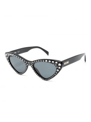 Okulary przeciwsłoneczne z kryształkami Moschino Eyewear czarne